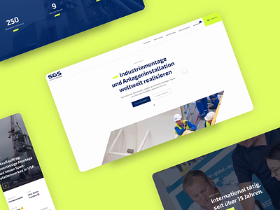 High-Contrast Industrial Web UI/UX Experience / SGS animation blue branding design digital foreward industrial intro lime logo touchpoint ui ux web