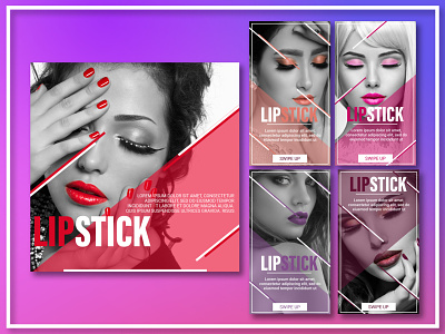 Lipstick Brand Insta Ads Collection collection graphic design lipstick makeup
