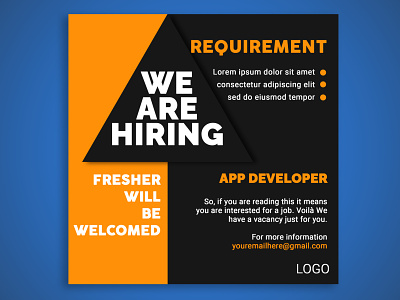 Job Hiring Template employee graphic design hiring linkedin post recuitment
