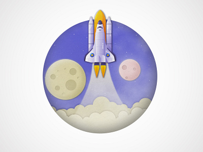 Space Illustration graphic design illustration papercutout space