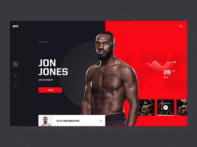 UFC Redesign Concept app arts clean design desktop fight jones landing layout martial mma mobile page ufc ui ux visux web website