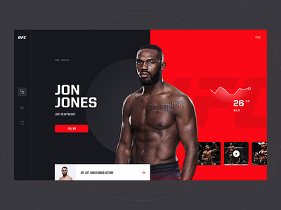 UFC Redesign Concept app arts clean design desktop fight jones landing layout martial mma mobile page ufc ui ux visux web website