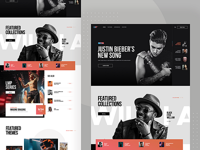 Music Portal app audio clean design desktop landing layout lifestyle modern music page portal responsive subtl ui ux video visux web website