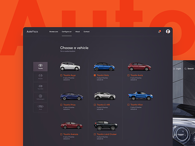 Auto - Vehicle Choice app auto automotive car layout subtl vehicle web webdesign