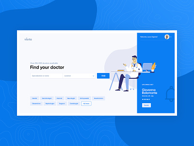 Visita - Home View appointment calendar doctor interface landing medical page subtl ui ux visuality web website