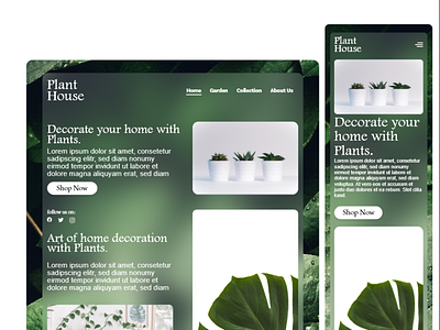 Plant House branding landing page typography ui