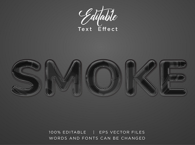 smoke text style effect with dark background 3d background black chrome color dark design editable effect effects font graphic design illustration logo luxury motion graphics smoke style text effect ui