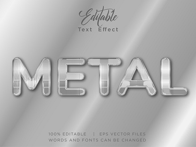 metal text style effect with chrome texture