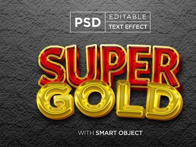 super gold editable text effect, golden text effect
