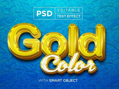 gold text effect, golden color editable text style