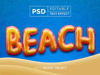 beach editable text effect, liquid text effect 3d background beach design editable effect effects font font effect graphic design illustration liquid logo mock up mockup style summer text effect typography vacation