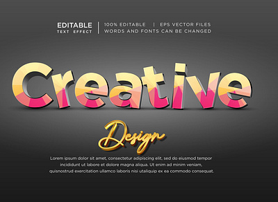 CREATIVE TYPOGRAPHY DESIGN 3d background creative design editable effect effects font gold gold color golden graphic design illustration logo luxury mockup motion graphics style text effect typography