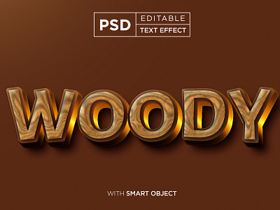 wood texture typography text mockup, 3d editable text effect