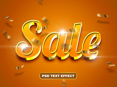 sale 3d text effect in golden textures