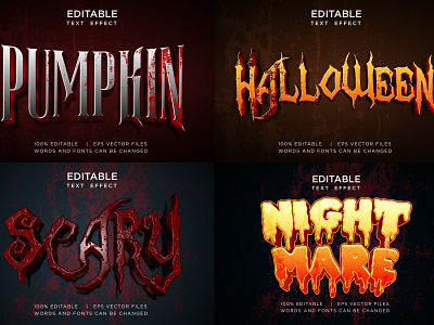 HALLOWEEN TEXT EFFECT POSTER TEMPLATE background effect font graphic design horror poster style