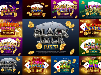 casino background with golden text effect