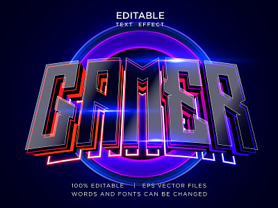 gamer esport logo editable text effect