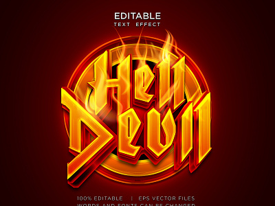 hell devil word editable text effect with fire effect