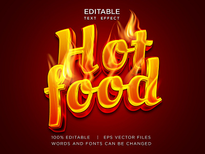 hot spicy food editable text effect food label menu