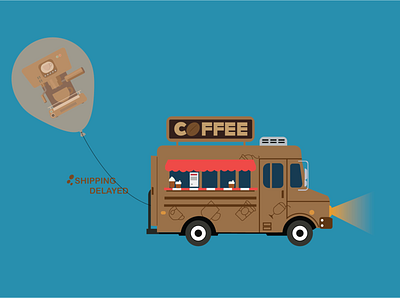 Sketch of a coffee bus branding design graphic design illustration ui vector