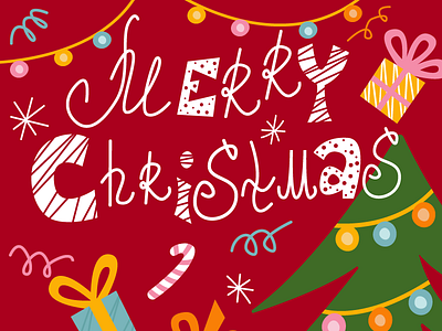 Merry Christmas card christmas christmas card christmas tree graphic design holiday illustration present vector illustration winter