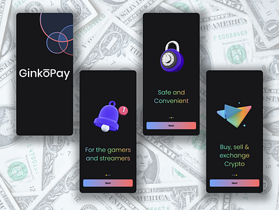 GinkoPay app design app branding design illustration ui ux website