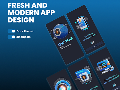 GWANG Crypto app design app branding crypto design illustration logo ui ux website