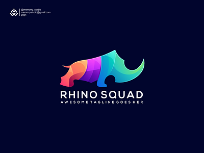 Rhino Squad character collor design graphic design icon illustration lineart logo rhino vector