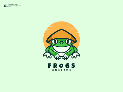 FROGS animal carton character cute design frog graphic design icon illustration lineart logo vector