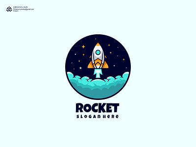 ROCKET astronot carton design galaxy graphic design icon illustration lineart logo modern rocket space technologi vector