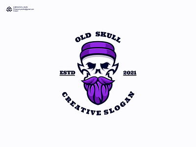 Old Skull america brand stiker carton design dubai florida graphic design icon illustration lineart logo olg skull texas usa vector
