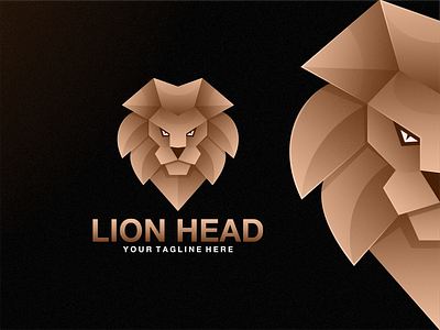 LION HEAD america brand branding design graphic design head icon identity illustration lineart lion logo modern nyc simbol tecnology texas ui usa vector