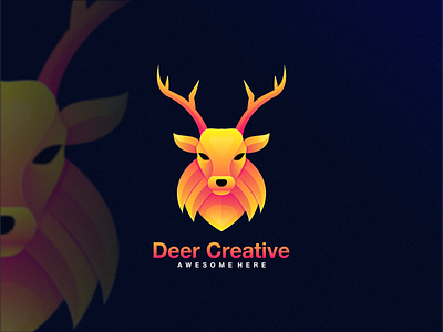 DEER CREATIVE awesome brand branding color colorful creative deer design graphic graphic design icon identity illustration lineart logo motion graphics simbol vector