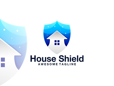 House Shield branding design dubai graphic design house icon illustration lineart logo modern nyc sfeild tecnology usa vector