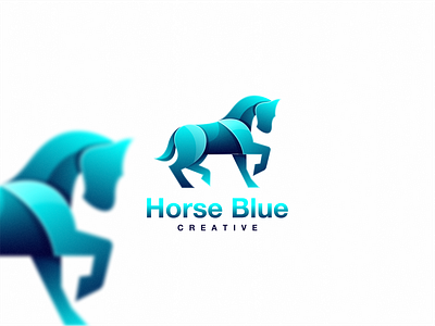 Horse Blue animal branding color design dubai graphic design horse icon illustration lineart logo modern nyc tecnology usa vector