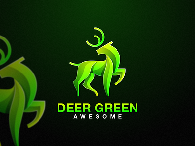 DEER GREEN brand branding color colorful deer design dubai graphic design green icon illustration lineart logo modern nyc tecnology usa vector