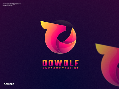 dowolf branding design dubai graphic design icon identity illustration lineart logo mexico usa vector wolf