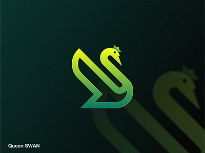 Queen Swan branding design dubai nyc graphic design icon illustration kuwait lineart logo simbol swan usa vector wueen