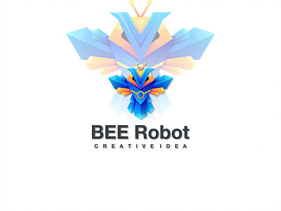 Bee Robot bee branding color design graphic design icon illustration lineart logo robot vector