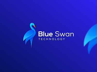 Blue Swan animal branding color design graphic design icon illustration lineart logo swan vector