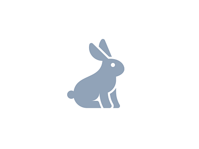 Bunny blue bunny icon logo puff rabbit tail
