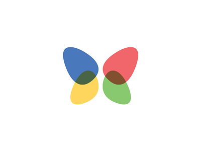 Minimalistic Butterfly blue butterfly colorful colors green logo minimalistic msn red yellow
