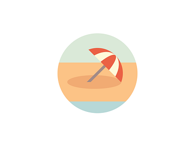 Summertime beach icon illustration logo shade summer summertime umbrella