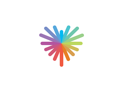 Love Color logo cmyk color heart light logo logotype pantone rainbow rays