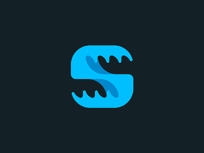 Surf blue logo s surf tide wave