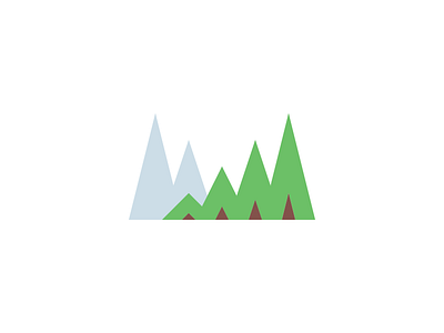 Minimalist landscape mountains trees