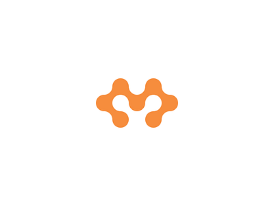 Merge letter logo logotype m merge nodes orange