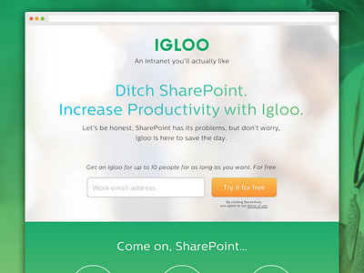 Igloo Landing Page