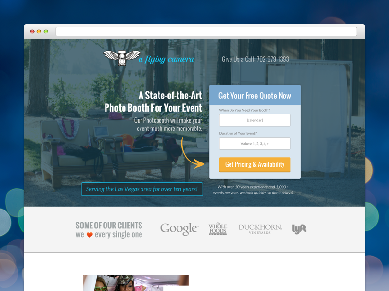 AFlyingCamera Landing Page