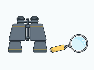 Binoculars & Magnifying Glass binocular explore flat glass illustrator magnify magnifying search